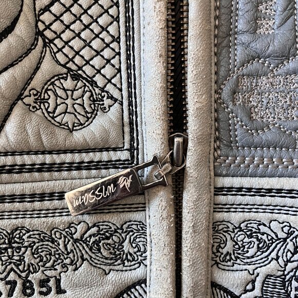 Al Wissam Genuine Leather Jacket Money Pattern - Picture 4 of 8